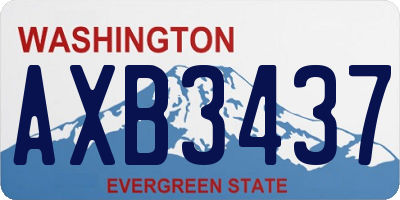 WA license plate AXB3437