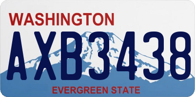 WA license plate AXB3438