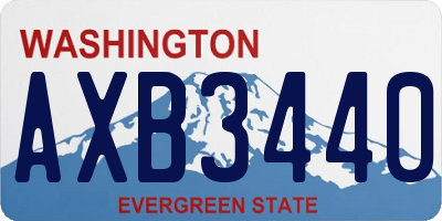 WA license plate AXB3440