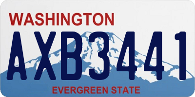 WA license plate AXB3441