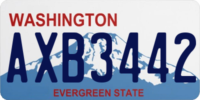 WA license plate AXB3442