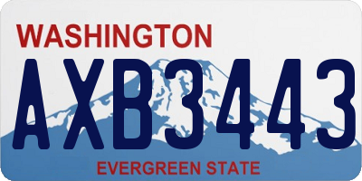 WA license plate AXB3443