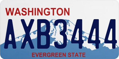 WA license plate AXB3444