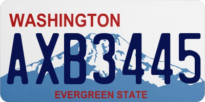 WA license plate AXB3445