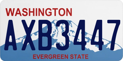 WA license plate AXB3447
