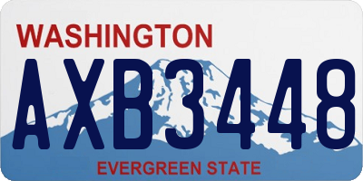WA license plate AXB3448