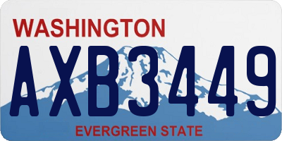 WA license plate AXB3449