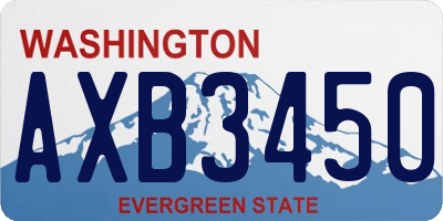 WA license plate AXB3450