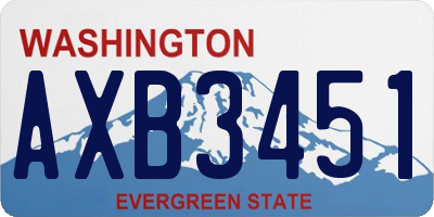 WA license plate AXB3451