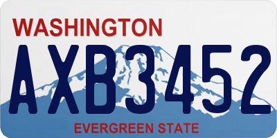 WA license plate AXB3452