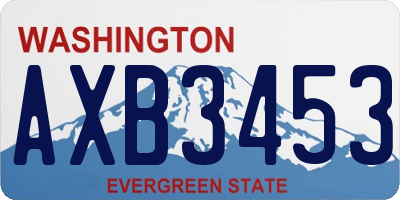WA license plate AXB3453