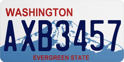 WA license plate AXB3457