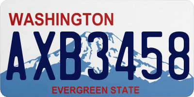 WA license plate AXB3458