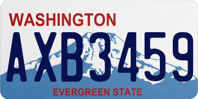 WA license plate AXB3459