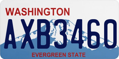 WA license plate AXB3460