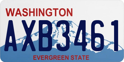 WA license plate AXB3461