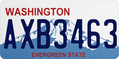 WA license plate AXB3463