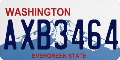 WA license plate AXB3464