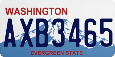 WA license plate AXB3465