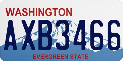 WA license plate AXB3466