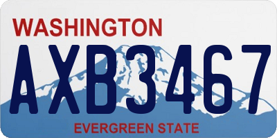 WA license plate AXB3467