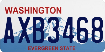 WA license plate AXB3468
