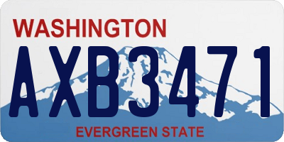 WA license plate AXB3471