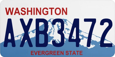 WA license plate AXB3472