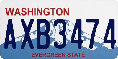 WA license plate AXB3474