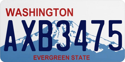 WA license plate AXB3475