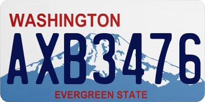WA license plate AXB3476