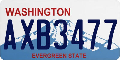 WA license plate AXB3477
