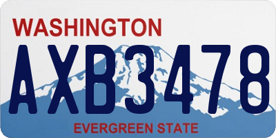 WA license plate AXB3478