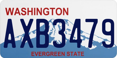 WA license plate AXB3479