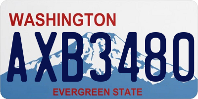 WA license plate AXB3480