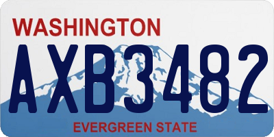 WA license plate AXB3482