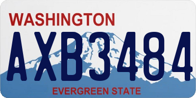 WA license plate AXB3484