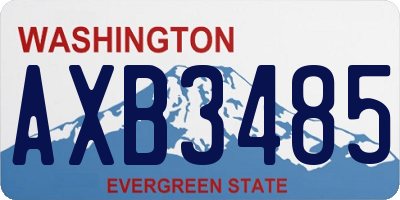WA license plate AXB3485
