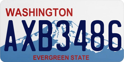 WA license plate AXB3486