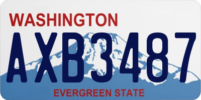 WA license plate AXB3487