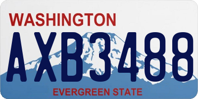 WA license plate AXB3488