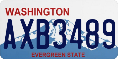 WA license plate AXB3489
