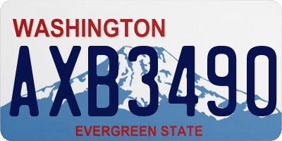 WA license plate AXB3490