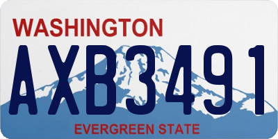 WA license plate AXB3491