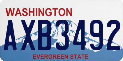 WA license plate AXB3492