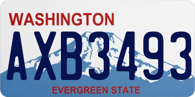 WA license plate AXB3493