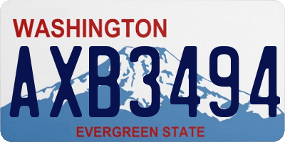 WA license plate AXB3494