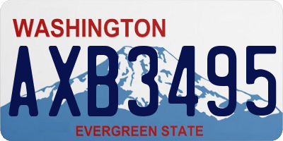 WA license plate AXB3495