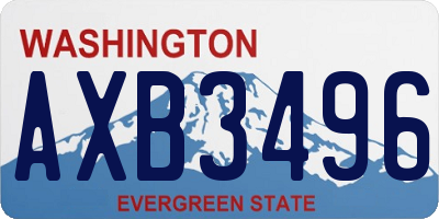 WA license plate AXB3496