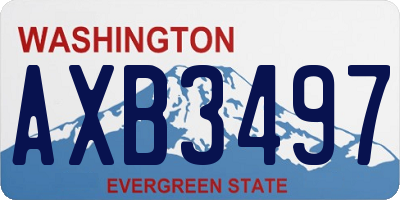 WA license plate AXB3497